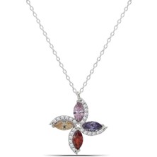 Parmas Design Rüzgar Gülü Mix Montür Kesim 925 Ayar Gümüş Kadın Kolye