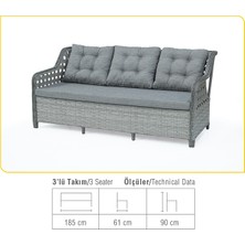 Denart Garden Delfin Rattan Bahçe Balkon Oturma Takımı