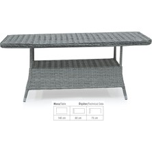 Denart Garden Delfin Rattan Bahçe Balkon Oturma Takımı