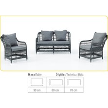 Denart Garden Seren Rattan Bahçe Balkon Oturma Takımı