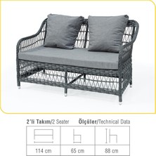 Denart Garden Seren Rattan Bahçe Balkon Oturma Takımı