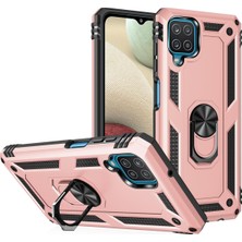 HappyCase Newface Samsung Galaxy A22 Kılıf Sofya Yüzüklü Silikon Kapak - Rose