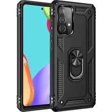 HappyCase Newface Samsung Galaxy A73 5g Kılıf Sofya Yüzüklü Silikon Kapak - Siyah