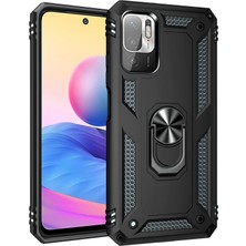 HappyCase Newface Xiaomi Poco M3 Pro Kılıf Sofya Yüzüklü Silikon Kapak - Siyah