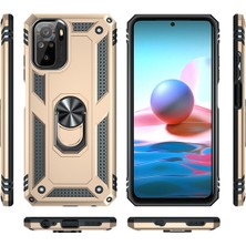 HappyCase Newface Xiaomi Redmi Note 10 Kılıf Sofya Yüzüklü Silikon Kapak - Gold