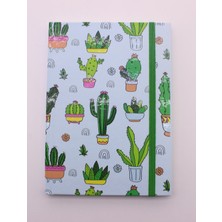 Home Dekor Hediye Lastikli Noktalı Sert Kapak Kaktüs Defter