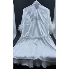 Newin Style Bride Tüylü Model Sabahlık ve Gecelik Seti