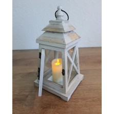 Evim Tatlı Evim Ahşap Mumluk Fener Çeşme 30CM