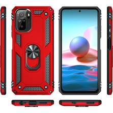 HappyCase Newface Xiaomi Redmi Note 10S Kılıf Sofya Yüzüklü Silikon Kapak - Kırmızı