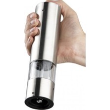 Home Dekor Hediye Dekoratif Şık Tasarımlı 2 Adet Pilli Otomatik Inox LED Işıklı Tuz Karabiber Değirmeni Öğütücü