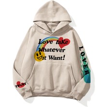 Trendiz Unisex Love Take Whatever Sweatshirt Taş