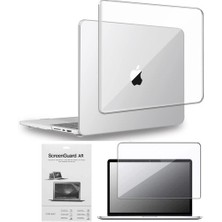 Arabulalaca Macbook Air 13.6 İNÇ A2681 Uyumlu M2 - A3113 M3 Çip Parlak Kristal Şeffaf Kılıf + Ekran Koruyucu Film