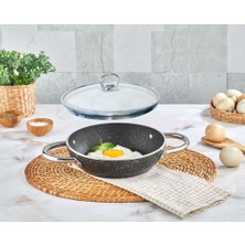 Kahramanlar Granit Yumurta Tavası 18 cm Cam Kapaklı