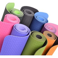 Gymo Hizalamalı 6mm Tpe Yoga Matı Pilates Minderi Lila
