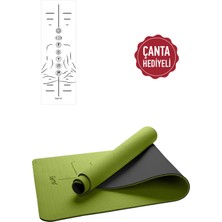 Gymo Hizalamalı Sembol 6mm Tpe Yoga Matı Pilates Minderi Yeşil