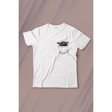 Kendim Seçtim Baby On Board Yoda Star Wars Yeşil Bebek Mandalorian 3 Cep Baskılı Çocuk T-Shirt