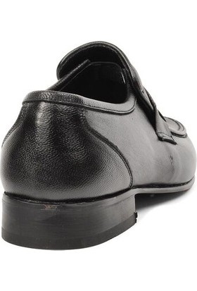 Suphi Şeker Siyah Hakiki Deri Kösele Taban Erkek Klasik Ayakkabı