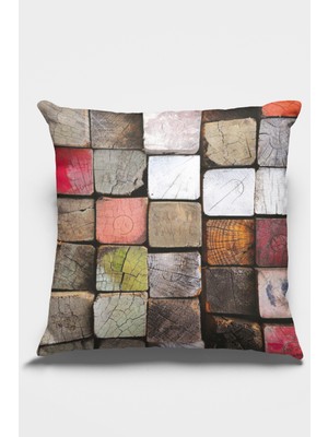 RugViva Tay Tüyü Dokuma Premium Leke Tutmaz Kumaş Çift Taraflı Kırlent Yastık Kılıfı Renkli 43X43 Cm KRL076