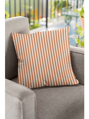 RugViva Premium Tay Tüyü Çift Taraflı Kırlent Yastık Kılıfı Dokuma  Çizgili Kumaş 43X43 Cm KRL174