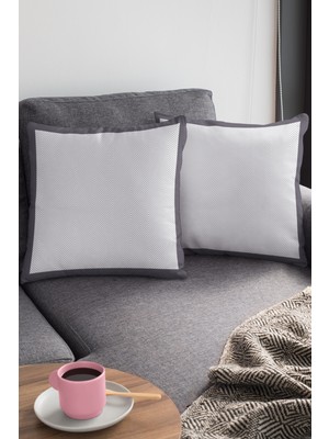 RugViva Tay Tüyü Dokuma Premium Kumaş Çift Taraflı Kırlent Yastık Kılıfı Balık Sırtı 43X43 Cm KRL350