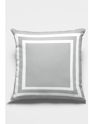 RugViva Premium Tay Tüyü Dokuma Kumaş Modern Çerçeveli Çift Taraflı Kırlent Yastık Kılıfı 43X43 Cm KRL366