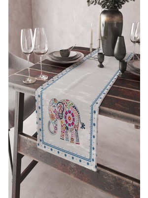 RugViva Elit Tay Tüyü Dokuma Leke Tutmaz Kumaş Masa Örtüsü Filli Runner 40X140 Cm RNR155