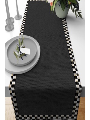 RugViva Dijital Baskılı Elit Tay Tüyü Leke Tutmaz Masa Örtüsü Jüt Görüümlü Runner 40X140 Cm RNR332