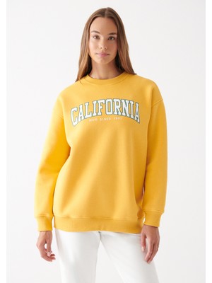 Mavi Kadın California Baskılı Sarı Sweatshirt 1611135-71340
