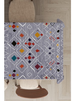 RugViva Leke Tutmayan Dokuma Elit Yıkanır Leke Tutmayan Kumaş Etnik Desen Masa Örtüsü MSO132