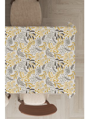 RugViva Leke Tutmayan Dokuma Elit Yıkanır Leke Tutmayan Kumaş Yapraklı Masa Örtüsü MSO052