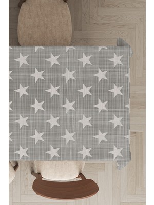 RugViva Leke Tutmayan Dokuma Elit Yıkanır Leke Tutmayan Kumaş Star Yıldız Desenli Masa Örtüsü MSO369