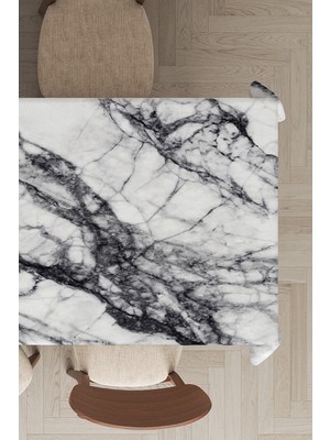 RugViva Leke Tutmayan Dokuma Elit Yıkanır Leke Tutmayan Kumaş Mermer Desen Masa Örtüsü MSO265