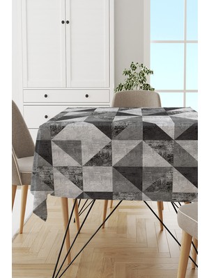 RugViva Leke Tutmayan Dokuma Elit Yıkanır Leke Tutmayan Kumaş Geometrik Desenli Masa Örtüsü MSO385