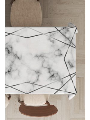 RugViva Leke Tutmayan Dokuma Elit Yıkanır Leke Tutmayan Kumaş Prizma Desen Masa Örtüsü MSO422