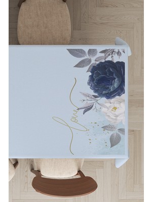 RugViva Leke Tutmayan Dokuma Elit Yıkanır Leke Tutmayan Kumaş Çiçekli Masa Örtüsü MSO442