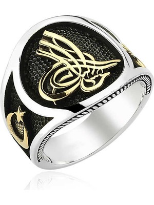 Gumush Gümüş Tuğralı Erkek Yüzük