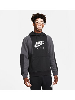 Nike Air Erkek Siyah Kapüşonlu Sweatshirt DD6383-010