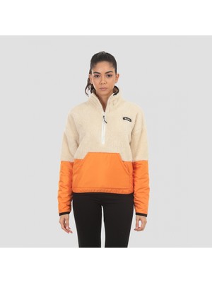 Diadora Colorblock W 1/2 Zip Sherpa Jacket Krem Renk Kadın Yarım Fermuarlı Üst - D202018-580