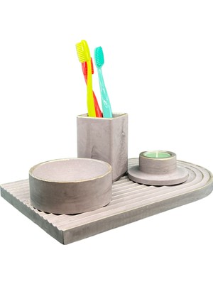 Gri Gold Archade Beton Banyo Seti