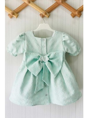 Bertuğ Bebek Özel Tasarım Su Yeşili Abiye Kız Çocuk Bebek Özel Gün Elbise