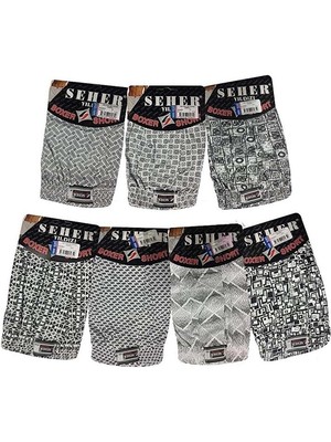 Seher 6'Lı Paket Erkek Desenli Boxer Çok Renkli Abani Classic