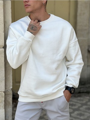 MEİLİFENG Oversize 3 Iplik %100 Pamuk Sweatshirt