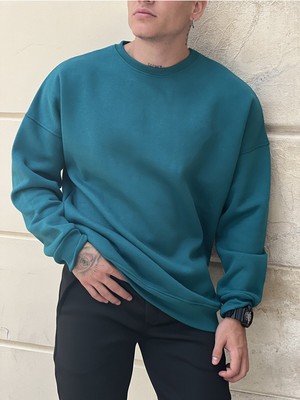 MEİLİFENG Oversize 3 Iplik %100 Pamuk Sweatshirt