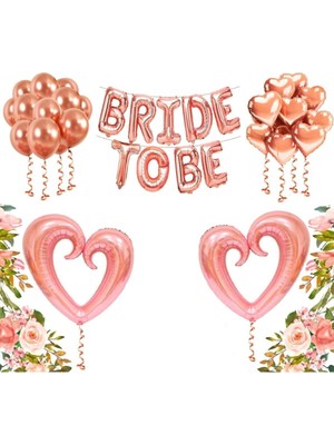 Rönesans Parti Bride To Be Rose Gold Balon Set Bekarlığa Veda Partisi Set-4