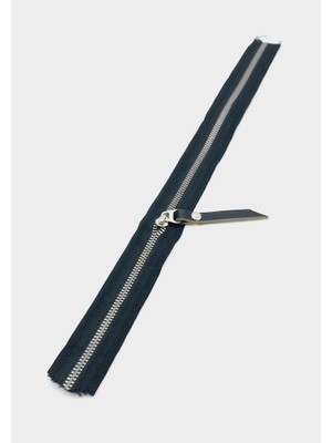 Angel Çanta Aksesuar Gerçek Deri Başlıklı Siyah Fermuar 40 cm Gümüş Metal