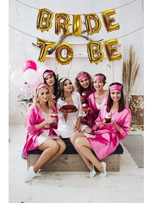 Bal10 Dünyası Bride To Be Yazılı Folyo Balon Set Bekarlığa Veda Partisi Temalı Süsleme Yazı