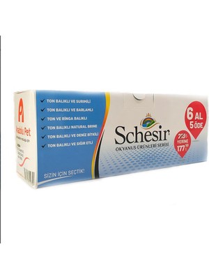 Schesir Okyanus Ürünleri Kedi Konservesi 6 Al 5 Öde