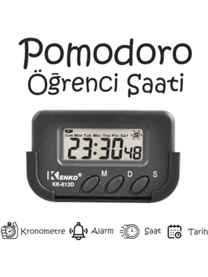 Kenko Pomodoro Öğrenci Saati KK-613D Kronometreli Özellikli Çalışma Saati