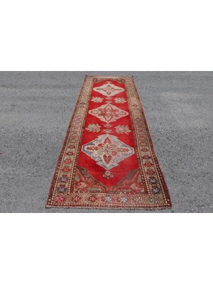 Kayra Export Türk Halısı, Eskitme Halı, Halı, 106 x 307 cm Kırmızı Halı, Anadolusı Koridor Halı,  7491