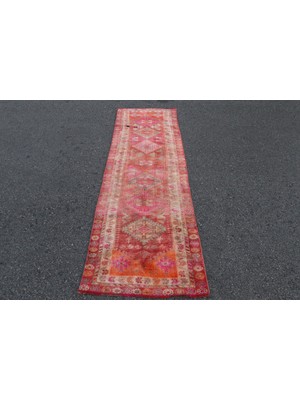 Kayra Export Eskitme Halı, Türk Halısı, Halı, 77  x  249 cm Pempe Halı, Yün Merdiven Halı, Kabilesı Koridor Halı,  52